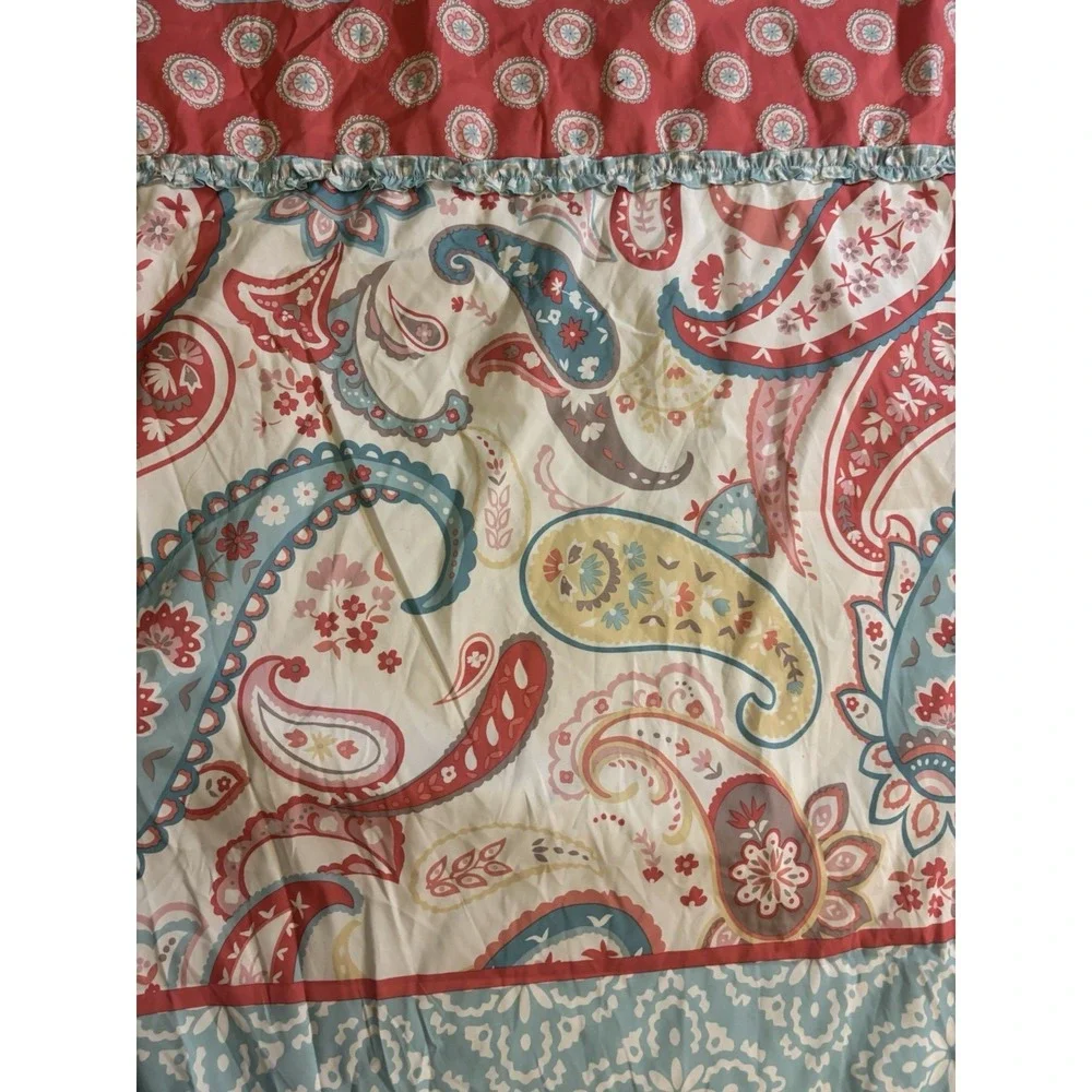 Cynthia Rowley Twin Duvet Set 2Pc Pink &‎ Blue Reversible Duvet & Sham